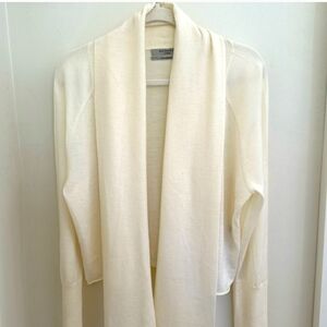 All Saints Cream Open-Front Draped Cardigan